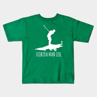 Florida Man Life - Gator Golfing Kids T-Shirt